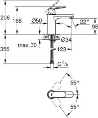 Grohe Lavabo Bataryası Eurosmart Cosmo M-Boyut Krom - 23327000